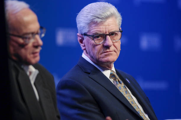 Phil Bryant, governor of Mississippi, listens during the Milken Institute Global Conference in Beverly Hills, California, U.S., on Monday, April 29,...