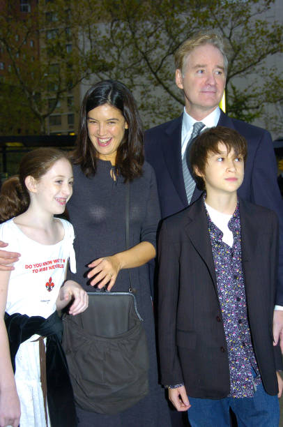 Phoebe Cates and Kevin Kline arrive with their children, Gre