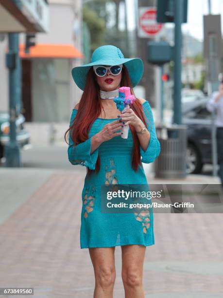 LOS ANGELES, CA - Phoebe Price strolls in downtown Beverly Hills, California. (Photo by gotpap/Bauer-Griffin/GC Images)