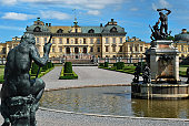 Photo of the Drottningholm Palace from the water fountain 