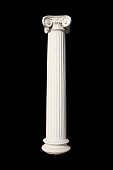 A picture of a white column against a black background
