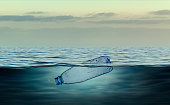 Plastic bottle, pollution that floats in the ocean