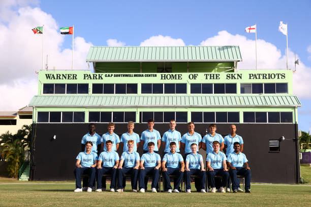 KNA: England v United Arab Emirates - ICC U19 Men's Cricket World Cup West Indies 2022