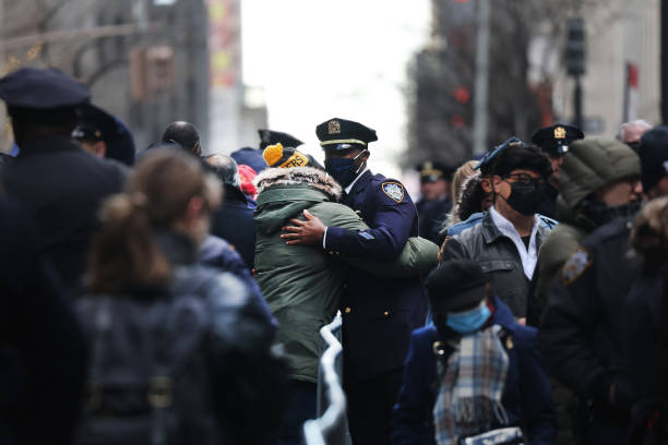 NY: Wake Held At St. Patrick's Cathedral For Slain NYPD Officer Jason Rivera