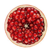 Pomegranate portion on white
