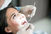 Portrait of a woman at the dentist