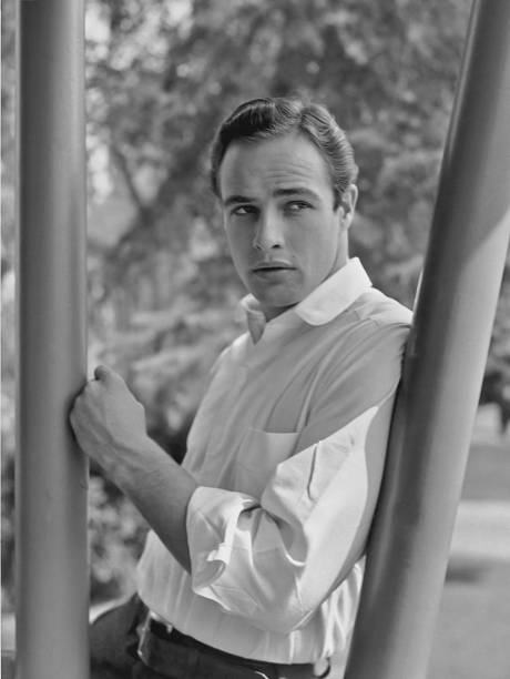 Portrait of American actor Marlon Brando circa 1952.