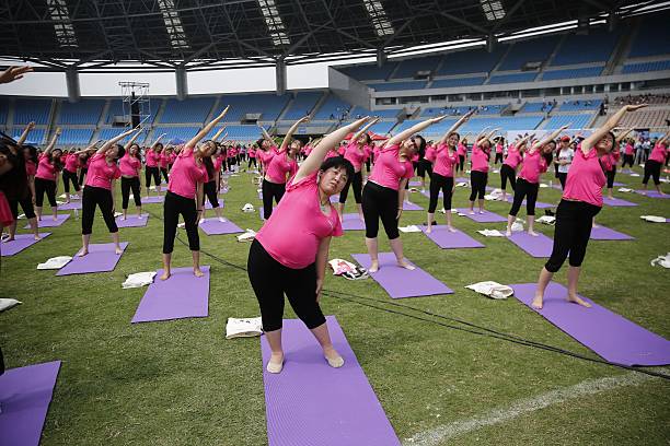 Pregnant Women Practice Yoga In Hefei Photos And Images Getty Images