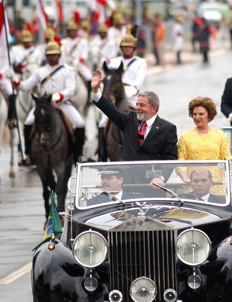 President Luiz Inacio Lula da Silva and first Lady Marisa Letizia