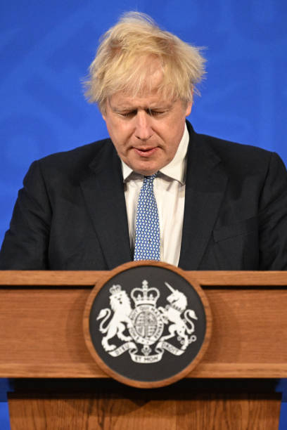 GBR: Boris Johnson Holds Press Conference On Publication Of The Sue Gray Report Into "Partygate"