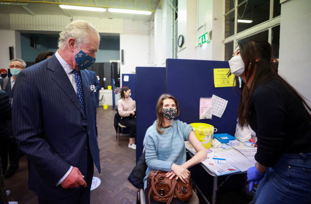 GBR: The Prince Of Wales Visits London Vaccine Centre