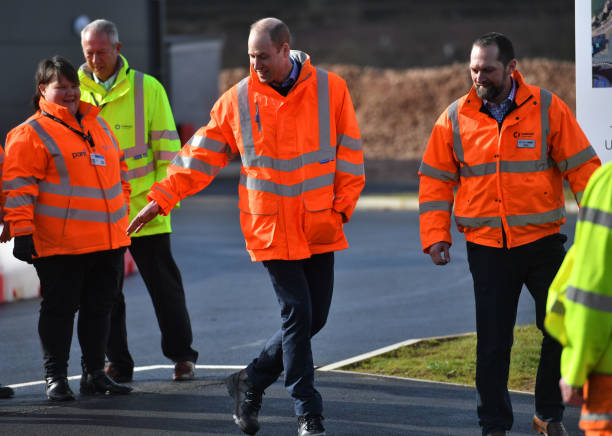 Prince William Duke of Cambridge pays a visit to the Tarmac National Skills and Safety Park on February 26 2020 in Nether Langwith England