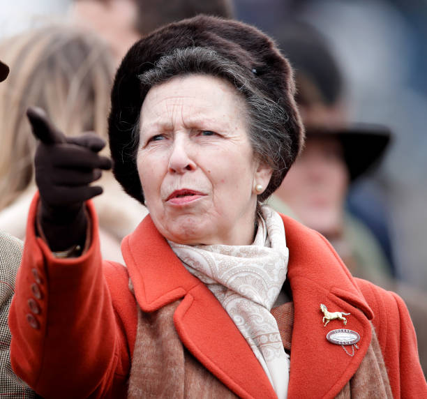 Princess Anne Princess Royal attends day 1 'Champion Day' of the Cheltenham Festival 2020 at Cheltenham Racecourse on March 10 2020 in Cheltenham...