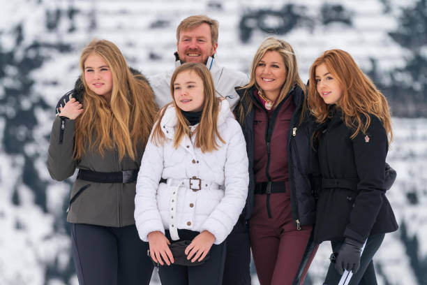 Princess CatharinaAmalia King WillemAlexander of the Netherlands Princess Ariane Quenn Maxima and Princess Alexia pose for a picture on February 25...