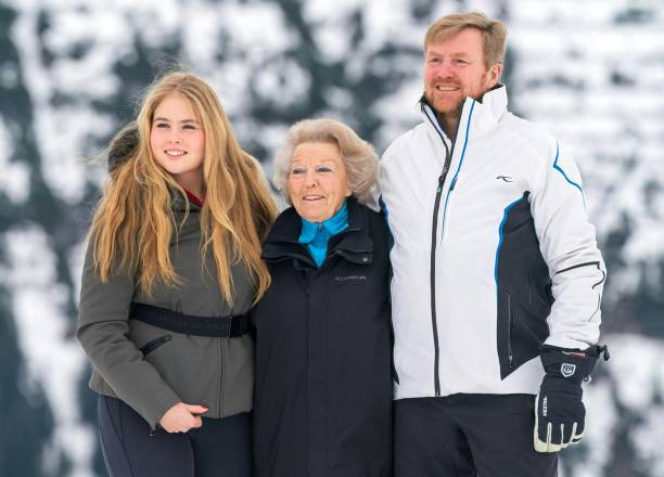 Princess CatharinaAmalia Princess Beatrix of the Netherlands and King WillemAlexander of the Netherlands pose for a picture on February 25 2020...