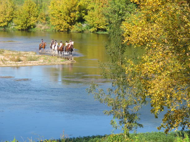 Promenade ? cheval au bord de la Loire.