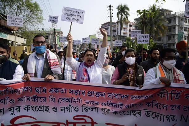 IND: Youth Congress Protest In Assam