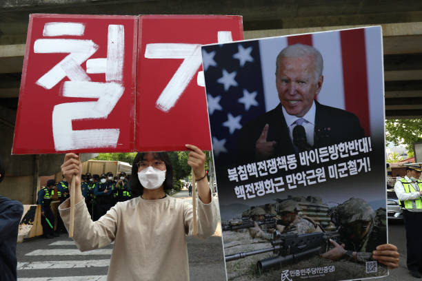 KOR: Activists Protest During US President Biden's Visit