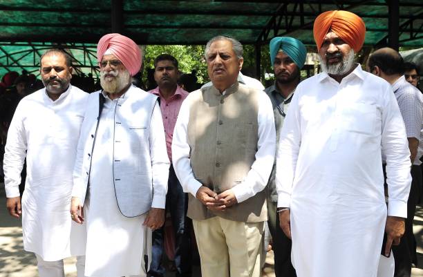 Punjab Speaker Rana KP Singh Rana Gurjit Singh and others leaders pay their last respects to Balram Das Tandon Governor of Chhattisgarh who was...