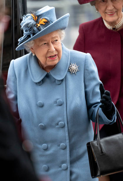 Queen Elizabeth II attends the Commonwealth Day Service 2020 at Westminster Abbey on March 9 2020 in London England