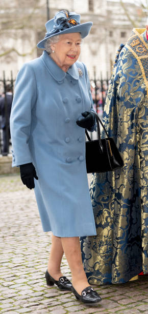 Queen Elizabeth II attends the Commonwealth Day Service 2020 at Westminster Abbey on March 9 2020 in London England