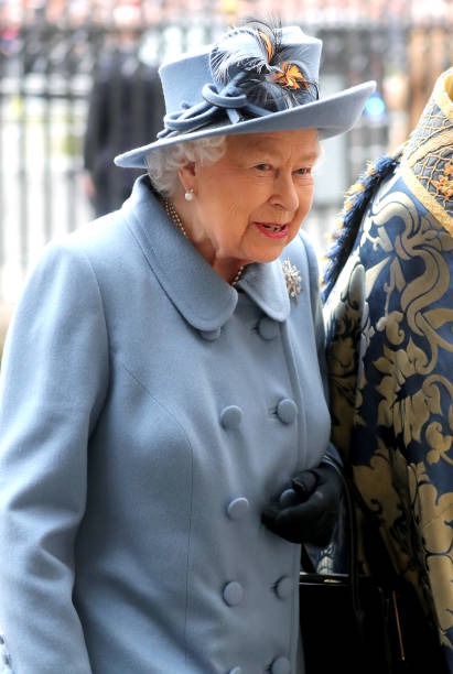 Queen Elizabeth II attends the Commonwealth Day Service 2020 at Westminster Abbey on March 09 2020 in London England The Commonwealth represents 24...