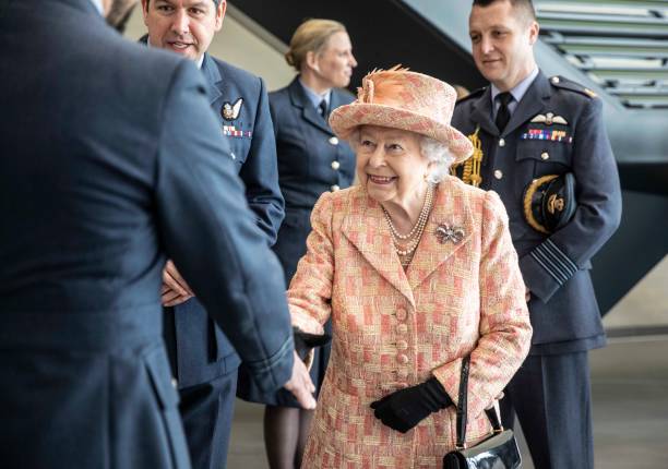 Queen Elizabeth II meets personnel at RAF Marham where she inspected the new integrated training centre that trains personnel on the maintenance of...