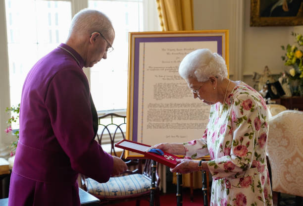 GBR: Queen Elizabeth II Receives The Archbishop Of Canterbury