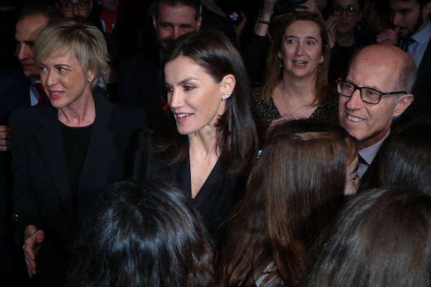 Queen Letizia of Spain attends 'International Day of Safe Internet' inauguration at Museum Reina Sofia on February 11 2020 in Madrid Spain