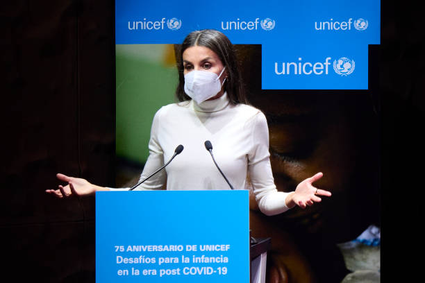 ESP: Queen Letizia Of Spain Attends The 75th Anniversary Of UNICEF In Madrid