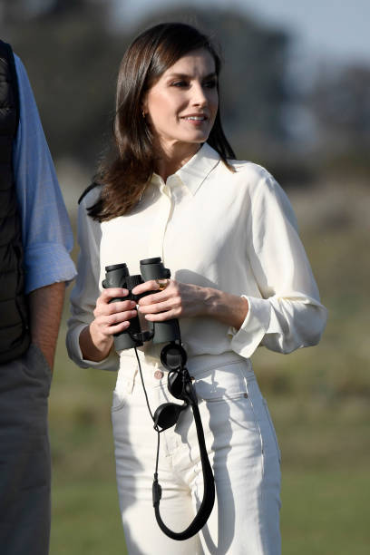 Queen Letizia of Spain visits Doñana National Park during the 50th anniversary commemoration of the Doñana National Park on February 14 2020 in...