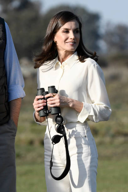 Queen Letizia of Spain visits Doñana National Park during the 50th anniversary commemoration of the Doñana National Park on February 14 2020 in...