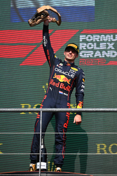 Max Verstappen on the podium for Red Bull at Belgian Grand Prix after racing with dominance