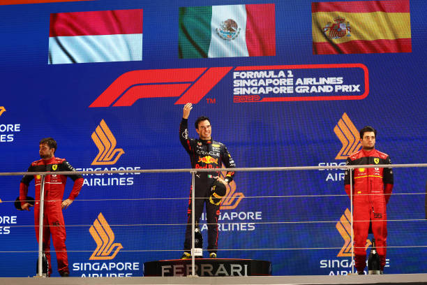 Leclerc, Perez, Sainz in Singapore
