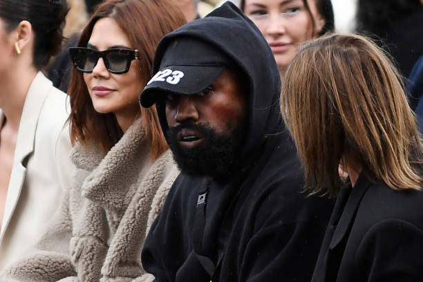Rapper Kanye West , attends the Givenchy Spring-Summer 2023 fashion show during the Paris Womenswear Fashion Week, in Paris, on October 2, 2022.