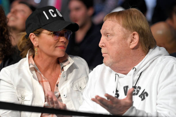 Recording artist Shania Twain and Las Vegas Raiders owner Mark Davis attend UFC 272 at T-Mobile Arena on March 05, 2022 in Las Vegas, Nevada.