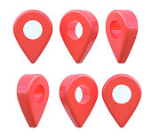 Red map pointer icon