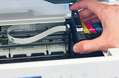 Refilling third party printer cartridges, inkjet.