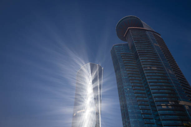 Reflections off AL Bidda Tower in Doha&#039;s West Bay.