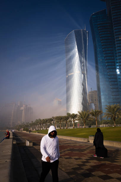 Reflections off AL Bidda Tower in Doha&#039;s West Bay.
