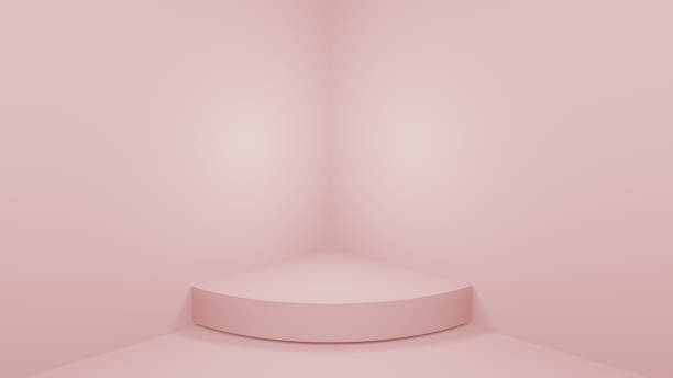 3d rendering shape stage or podium for advertisement,pink backgrounds with copy space - wallpapers for walls room stock pictures, royalty-free photos & images