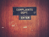 Retro Grunge Complaints Dept Door