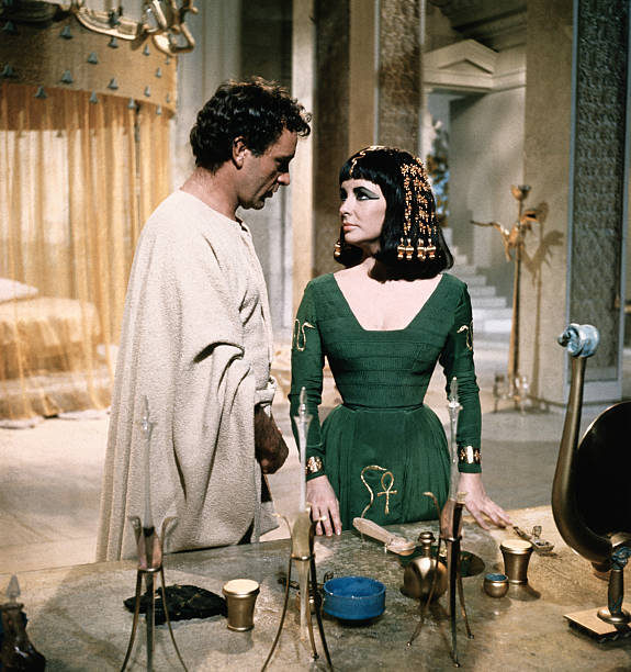 Richard Burton as Marc Antony with Liz Taylor as Cleopatra