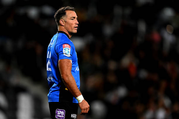 DUNEDIN, NEW ZEALAND - MAY 13: Richard Kahui of the Force looks on during the round 13 Super Rugby Pacific match between the Highlanders and the Western Force at Forsyth Barr Stadium on May 13, 2022 in Dunedin, New Zealand. (Photo by Joe Allison/Getty Images)