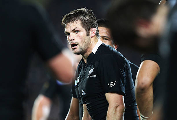 AUCKLAND, NEW ZEALAND - SEPTEMBER 24: Richie McCaw of the All Blacks looks on in his 100th test match during the IRB 2011 Rugby World Cup Pool A match between New Zealand and France at Eden Park on September 24, 2011 in Auckland, New Zealand. (Photo by Phil Walter/Getty Images)