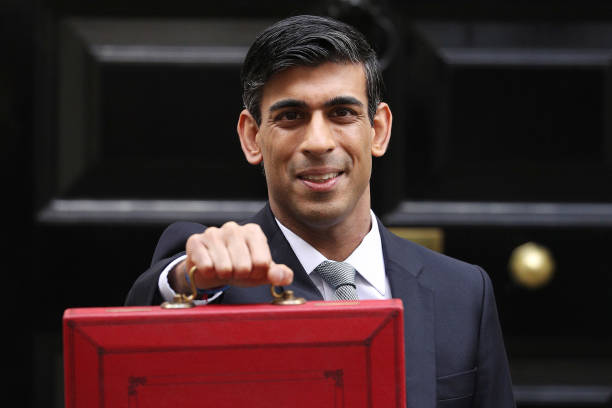 Rishi Sunak Chancellor of the Exchequer departs to deliver the annual Budget at Downing Street on March 11 2020 in London England The government is...