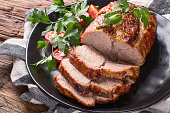 Roast pork with herbs and vegetables