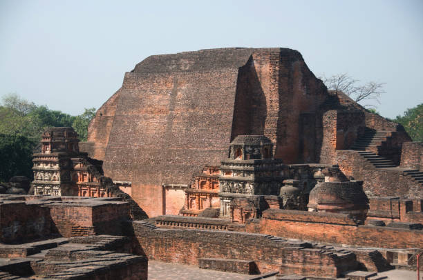 ruins of nalanda university, nalanda, bihar, india - nalanda university stock pictures, royalty-free photos & images