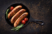 Sausages in a skillet