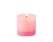 Scented candles on white background
